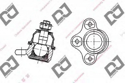 DJ PARTS db1301 -  Несущий / направляющий шарнир